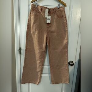 Urban Outfitters BDG‎ pink rose high waisted cowboy Jeans Wide Leg 32 NWT